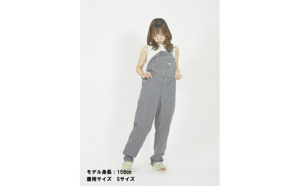 デニムオーバーオール サロペット ヒッコリーストライプ ユニセックス Sサイズ [BET-12-935]