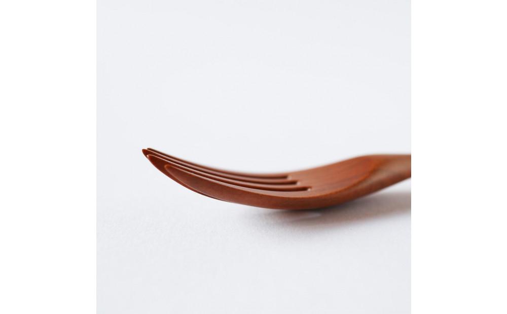木のカレースプーン・パスタフォーク 各1本（2本組／1セット）やまざくら　手仕事品