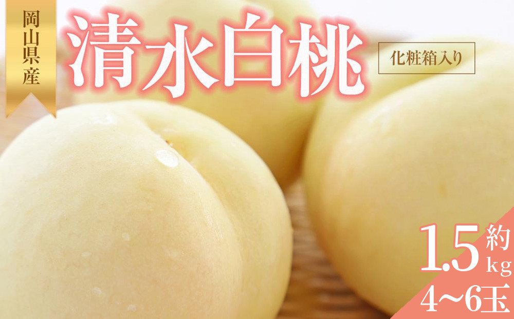 桃 2026年 清水 白桃 約1.5kg 4~6玉 もも モモ 岡山県産 国産 フルーツ 果物 ギフト 横木農園