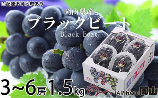 ぶどう 2026年 ブラックビート 約1.5kg 3房～6房 ブドウ 葡萄  岡山県産 国産 フルーツ 果物 ギフト