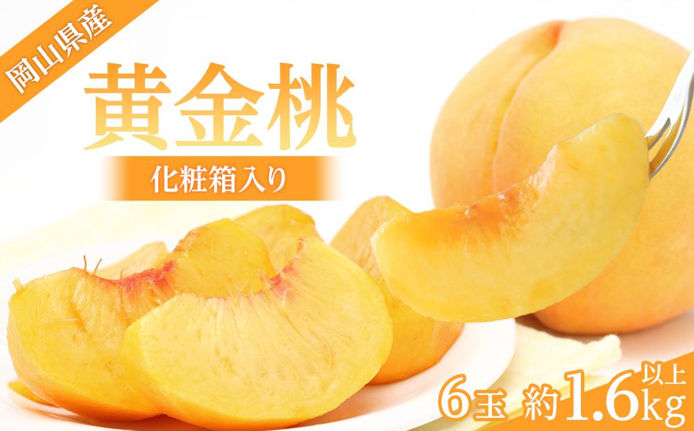 2026年 岡山県産 黄金桃 6玉 1.6kg以上 化粧箱入り