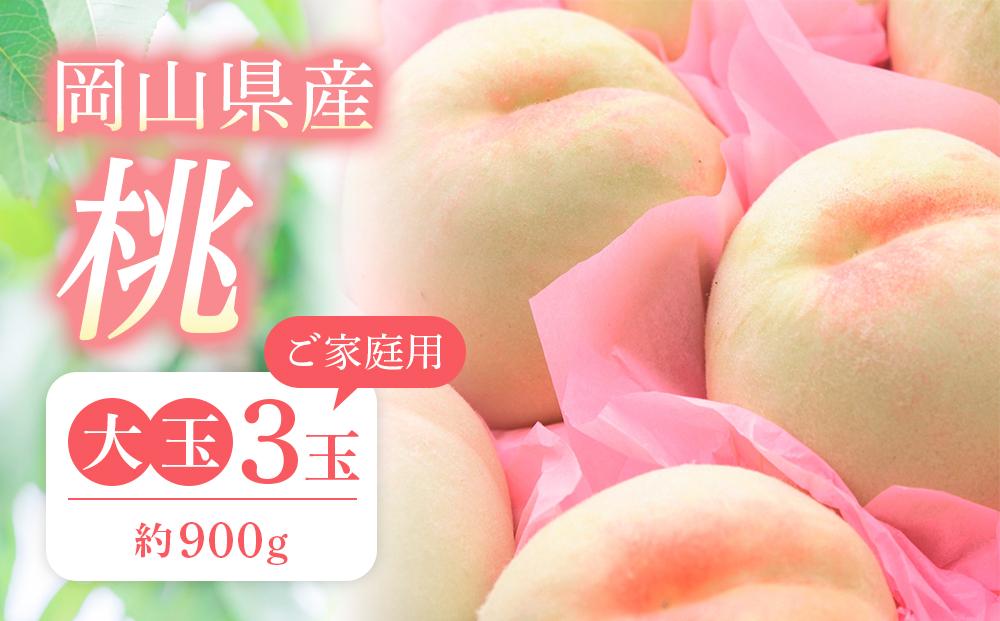 桃 2026年 ご家庭用 おかやま の 桃 大玉 3玉（合計約900g） もも モモ 岡山県産 国産 フルーツ 果物