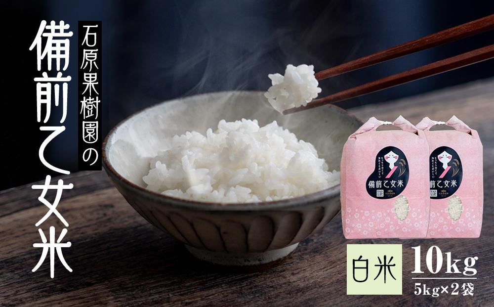 令和7年産 備前乙女米 白米 10kg ( 5kg×2袋 ） お米 精米 白米 ライス 乳酸菌栽培 岡山県 石原果樹園