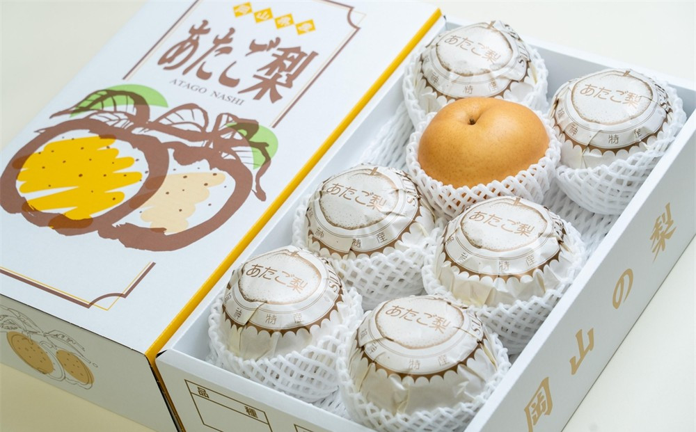梨 2026年  家庭用  あたご梨 約4kg（3～9玉） 箱青秀 【岡山県産 フルーツ ギフト 石原果樹園】