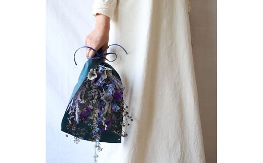 【パープルブルー】フローリスト おまかせ ブーケ ドライフラワー ラッピング付き 色とりどり