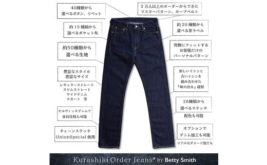 【ベティスミス】 オーダージーンズ　お仕立券【ジーンズ 児島ジーンズ 倉敷児島 オリジナル オーダーメイド オーダージーンズ 岡山県 倉敷市 おすすめ 人気】