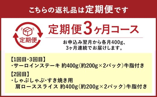 【定期便3か月】岡山 黒毛和牛 美星牛 A4等級以上 3か月 定期便 合計約1200g