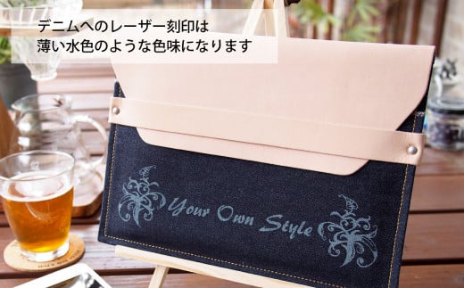 【刻印希望あり】児島デニム×本革 タブレットスリーブ （ ipad mini・タブレット 対応 ）