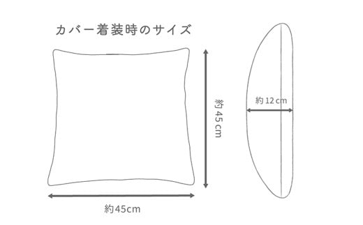 はぎもの舎　ふわもち洗える リビングクッション・スクエア【トルネ・ネイビー 】【洗える枕 枕 ピロー クッション ピロークッション 岡山県 倉敷市 おすすめ 人気】
