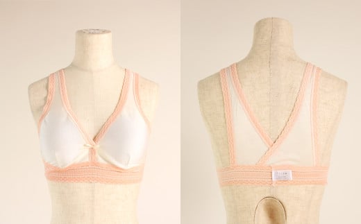 シルク×茜染め／ソフトブラ （L）【下着 ブラ ブラジャー ソフトブラ シルク 衣類 ソフトな着け心地 岡山県 倉敷市 おすすめ 人気】