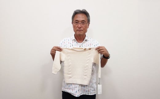 原料は100％日本国内（倉敷市）で完全無農薬により栽培された綿花を使用【100cm】子供用 セーター 【子供服 子供用 衣類 ベスト 綿 岡山県 倉敷市 おすすめ 人気】