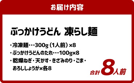 ぶっかけうどん 凍らし麺 8人前 うどん 麺類 麺 冷凍 ぶっかけうどん タレ つゆ 岡山県 倉敷市