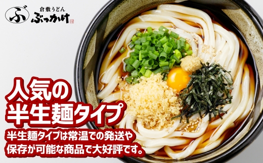 【6ヶ月定期便】『倉敷うどん ぶっかけ』ファミリーセット(半生) 12人前×6回 うどん 麺類 麺 半生 半生麺 ぶっかけうどん タレ つゆ 岡山県 倉敷市