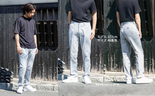 【ユニセックス仕様】TOP染めグレーストレッチデニム・ガーメント撥水・スリムテーパードパンツ（サイズ46）【ユニセックス デニム ジーンズ ズボン パンツ ストレッチ ストレッチデニム スリムテーパードパンツ ストレッチテーパード・ジーンズ 岡山県 倉敷市 おすすめ 人気】