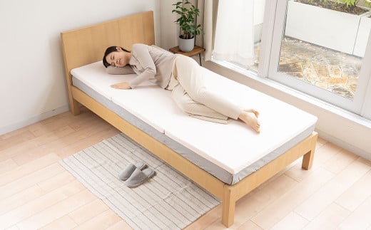 【三つ折り/シングル/ネイビー】日本製 高反発 折り畳みマットレス《NEO》マットレス 寝具 敷き布団 敷布団 岡山県 倉敷市