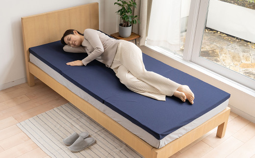 【シングル/ネイビー】低反発マットレス マットレストッパー 約4cm《MS低反発》マットレス 寝具 敷き布団 岡山県 倉敷市