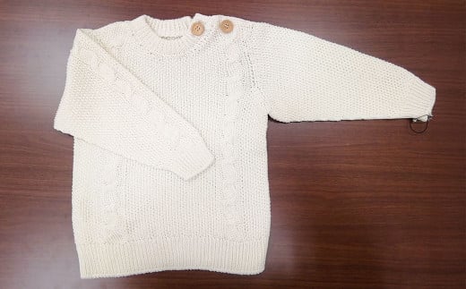 原料は100％日本国内（倉敷市）で完全無農薬により栽培された綿花を使用【100cm】子供用 セーター 【子供服 子供用 衣類 ベスト 綿 岡山県 倉敷市 おすすめ 人気】