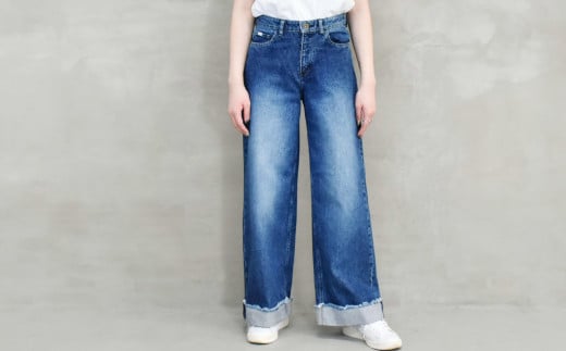【SIZE:0】T-ASSACレディースジーンズ「WIDE／LIGHT INDIGO」（ワイド）【T-ASSAC シーンズ スキニー ジーパン 児島デニム デニム 衣類 岡山県 倉敷市 おすすめ 人気】