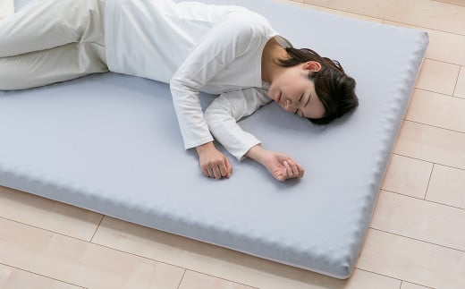 【シングル】厚さ約8cm 洗えるカバー 体圧分散マット 通気性マットレス 145N 30D 水色 マットレス 寝具 岡山県 倉敷市