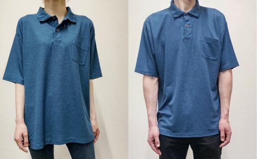 倉敷染　272SD半袖ポロシャツ昇り鯉刺繍調プリント入　ミッドナイトブルー