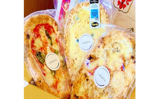 リベルタ冷凍ディアボラ 3種3枚セット(マルゲリータ・4種チーズのピッツァ・ディアボラ）【ピザ ピッツァ 冷凍ピザ 冷凍食品 セット商品 岡山県 倉敷市 おすすめ 人気】