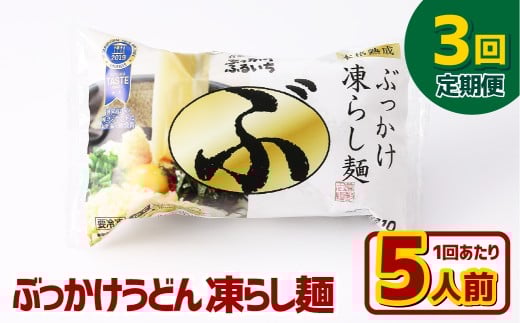 【3ヶ月定期便】ぶっかけうどん 凍らし麺 5人前×3回 うどん 麺類 麺 冷凍 ぶっかけうどん タレ つゆ 岡山県 倉敷市