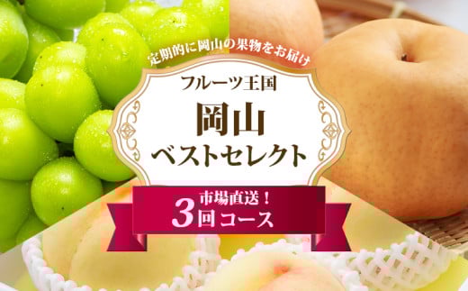［2026年先行予約］ 岡山県産 果物定期便 3回コース【2026年7月上旬～11月下旬まで順次発送予定】【もも 桃 シャインマスカット 梨 なし あたご梨 果物 フルーツ 国産 人気 おすすめ 岡山県 倉敷市】