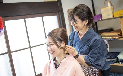 手ぶらでOK 浴衣レンタル チケット（2名様） 着付け・小物一式 ヘアセット付き