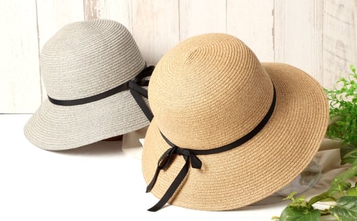 ペーパーブレード帽子丸頭クロッシェ【ライトグレー：L】