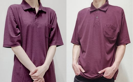 倉敷染　272SD半袖ポロシャツ昇り鯉刺繍調プリント入　エンジ