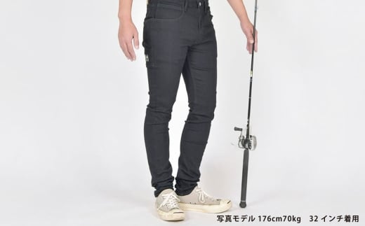 撥水ストレッチデニム釣り・アウトドアブラックジーンズ BW-104VMBB