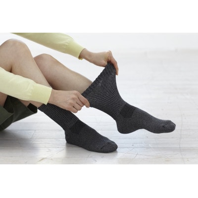 着る岩盤浴BSファイン　ウォーキングソックス【Lサイズ/ブラック杢】