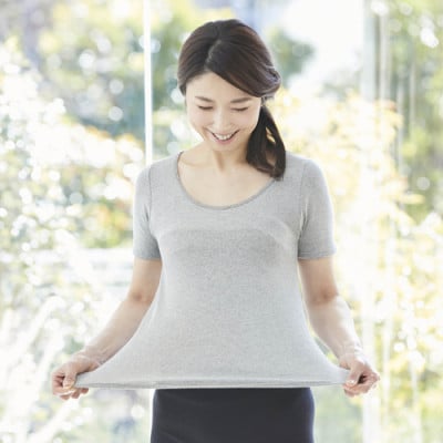 着る岩盤浴BSファイン　スタンダード半袖シャツ【Lサイズ/グレー】