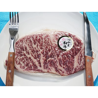 津山生まれ・津山育ち【つやま和牛】霜降りステーキ(リブロース・サーロイン)　600g(3枚)【配送不可地域：離島】