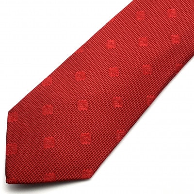 SHAKUNONE　ベーシックロゴネクタイ　深紅