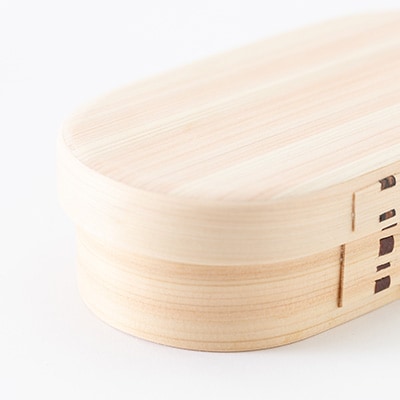 美作桧の曲げわっぱ弁当箱　長いタイプ