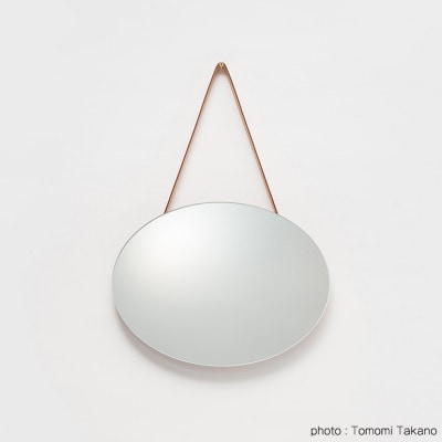 ヒノキのオーバルミラー　ラージ　TSUYAMA FURNITURE