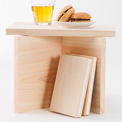 ひのき製クロス型　オブジェ