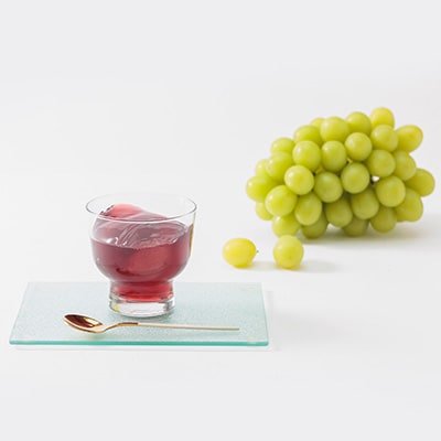 【2026年度発送分】朝採れ新鮮シャインマスカット2房＆ピオーネと白桃果肉ごろっとジュレセット【配送不可地域：離島・北海道・沖縄県】