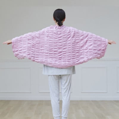 着る岩盤浴BSファイン　ふわふわレムケット肩掛け　ピンク