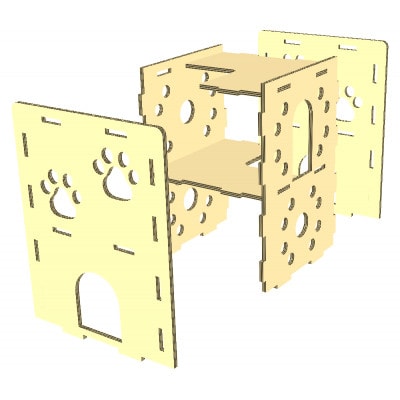 3層強化ダンボール製 猫が選んだ『ニャンだ!!ねこハウス』 1戸用