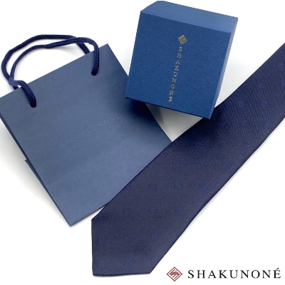 SHAKUNONE　ベーシックロゴネクタイ　深紺色