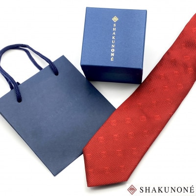SHAKUNONE　ベーシックロゴネクタイ　深紅