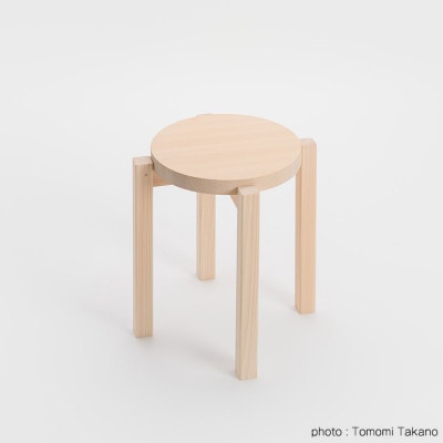 ヒノキのラウンドスツール　TSUYAMA FURNITURE