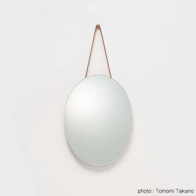 ヒノキのオーバルミラー　スモール　TSUYAMA FURNITURE