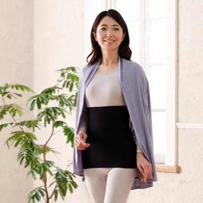 着る岩盤浴BSファイン　プレミアムウエストウォーマー【Mサイズ/ブラック】