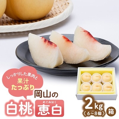 【2025年先行予約】2025年9月上旬頃より発送予定・岡山の白桃・恵白(2kg箱)【配送不可地域：離島】