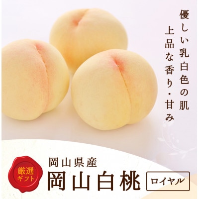 【先行受付】岡山県産　白桃 5玉(1.5kg以上) 等級:ロイヤル 木箱入り【配送不可地域：離島・北海道・沖縄県】