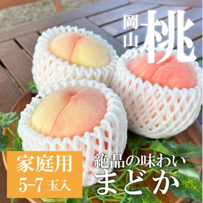 【2026年先行予約】上品な肉質 まどか 白桃 ご家庭用 5-7玉入(岡山県産)【配送不可地域：離島】