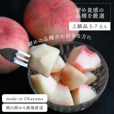 【2026年先行予約】「硬めの桃好きさん」におすすめ! 硬め桃 上級品 5-7玉(岡山県産)【配送不可地域：離島】